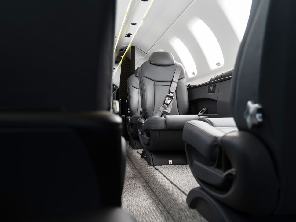A light jet cabin refurbishment undertaken by Stevens Aerospace