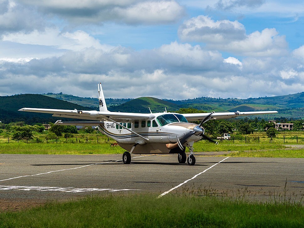 Cessna Caravan on an airport ramp in South Africa